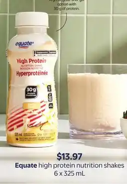 Walmart Equate high protein nutrition shakes offer
