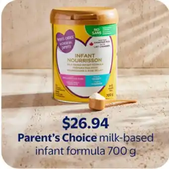 Walmart Parent's Choice milk-based infant formula offer
