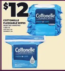 Loblaws COTTONELLE FLUSHABLE WIPES, 1 OR 4'S offer