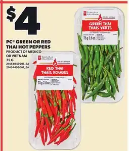 Loblaws PC GREEN OR RED THAI HOT PEPPERS offer