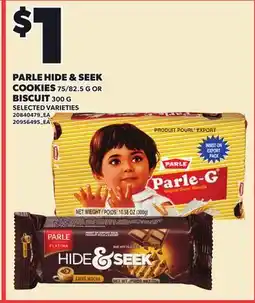 Loblaws PARLE HIDE & SEEK COOKIES 75/82.5 G OR BISCUIT 300 G offer