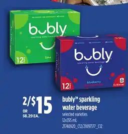 Loblaws BUBLY SPARKLING WATER BEVERAGE offer