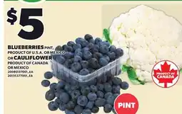 Loblaws BLUEBERRIES OR CAULIFLOWER offer