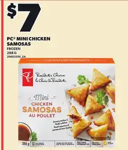 Loblaws PC MINI CHICKEN SAMOSAS offer