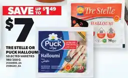 Loblaws TRE STELLE OR PUCK HALLOUMI, 180/200 G offer