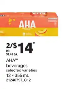 Loblaws AHA BEVERAGES, 12 × offer