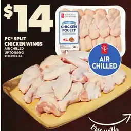 Loblaws PC SPLIT CHICKEN WINGS, UP TO offer