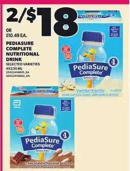 Loblaws PEDIASURE COMPLETE NUTRITIONAL DRINK offer