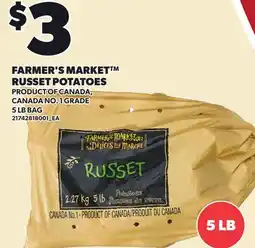 Loblaws FARMER'S MARKET RUSSET POTATOES, 5 LB BAG offer