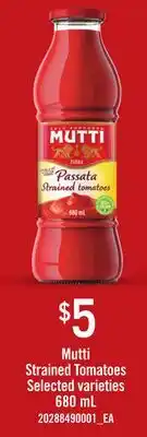 Loblaws MUTTI STRAINED TOMATOES offer