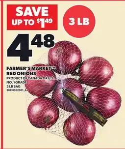 Loblaws FARMER'S MARKET RED ONIONS, 3 LB BAG offer