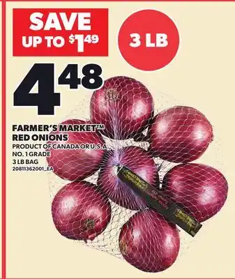 Loblaws FARMER'S MARKET RED ONIONS, 3 LB BAG offer