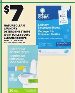 Loblaws NATURE CLEAN LAUNDRY DETERGENT STRIPS 32'S OR TOILET BOWL CLEANER STRIPS offer