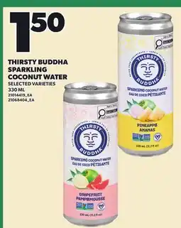 Loblaws THIRSTY BUDDHA SPARKLING COCONUT WATER offer