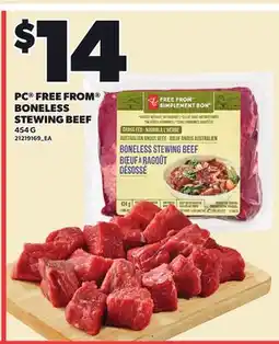 Loblaws PC FREE FROM BONELESS STEWING BEEF offer