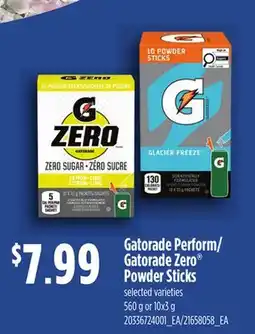 Loblaws GATORADE PERFORM /GATORADE ZERO POWDER STICKS, 560 G OR offer
