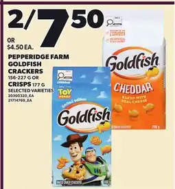 Loblaws PEPPERIDGE FARM GOLDFISH CRACKERS 156-227 G OR CRISPS 177 G offer