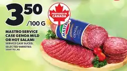 Loblaws MASTRO SERVICE CASE GENOA MILD OR HOT SALAMI offer