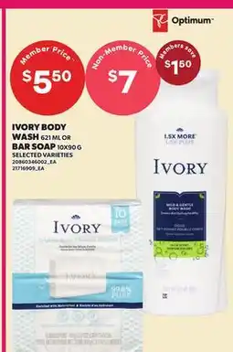 Loblaws IVORY BODY WASH 621 ML OR BAR SOAP offer