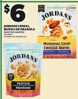 Loblaws JORDANS CEREAL, MUESLI OR GRANOLA offer