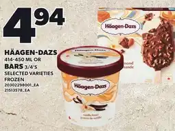 Loblaws HÄAGEN-DAZS, 414-450 ML OR BARS, 3/4'S offer
