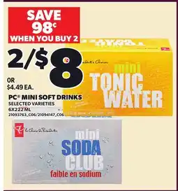 Loblaws PC MINI SOFT DRINKS offer