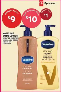 Loblaws VASELINE BODY LOTION, 222 ML offer