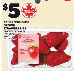 Loblaws PC GREENHOUSE GROWN STRAWBERRIES offer