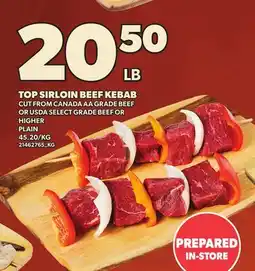 Loblaws TOP SIRLOIN BEEF KEBAB offer