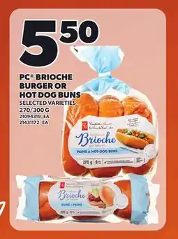 Loblaws PC BRIOCHE BURGER OR HOT DOG BUNS, 270/300 G offer