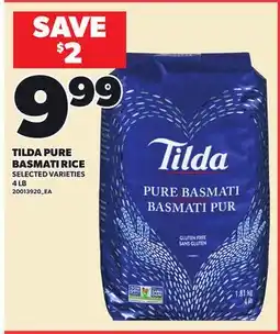 Loblaws TILDA PURE BASMATI RICE, 4 LB offer