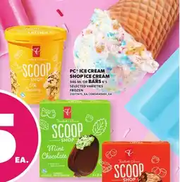 Loblaws PC ICE CREAM SHOP ICE CREAM 946 ML OR BARS 6'S offer