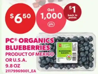 Loblaws PC ORGANICS BLUEBERRIES offer
