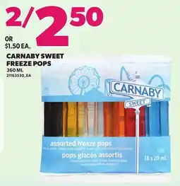 Loblaws CARNABY SWEET FREEZE POPS offer