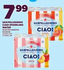 Loblaws SAN PELLEGRINO CIAO! SPARKLING WATER offer