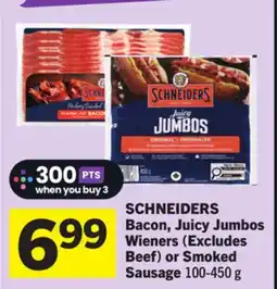 Foodland Bacon, Juicy Jumbos Wieners or Smoked Sausage offer