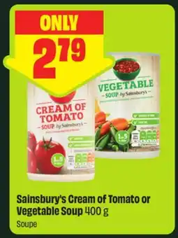 FreshCo Sainsbury's Cream of Tomato or Vegetable Soup offer