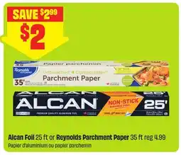 FreshCo Alcan Foil 25 ft or Reynolds Parchment Paper 35 ft offer