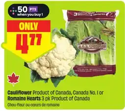 FreshCo Cauliflower Product of Canada, Canada No. 1 or Romaine Hearts 3 pk Product of Canada offer