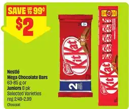 FreshCo Nestlé Mega Chocolate Bars 63-85 g or Juniors 8 pk Selected Varieties offer