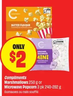 FreshCo Compliments Marshmallows 250 g or Microwave Popcorn 3 pk offer