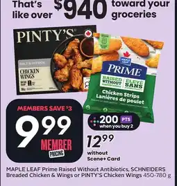 Sobeys Prime Raised Without Antibiotics, Breaded Chicken & Wings or Chicken Wings offer