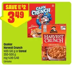 FreshCo Quaker Harvest Crunch 400-510 g or Cereal 350-500 g offer