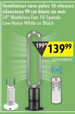 Sushi Shop 39 Bladeless Fan 10-Speeds Low Noise White or Black offer