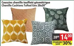 Sushi Shop Chenille Cushions Tufted Geo 20x20 offer