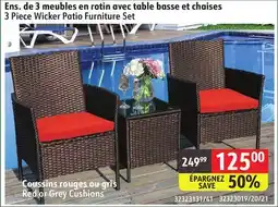 Sushi Shop 3 Piece Wicker Patio Furniture Set offer
