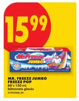 No Frills MR. FREEZE JUMBO FREEZE POP, 60's offer