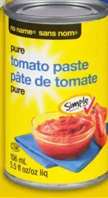 No Frills NO NAME PURE TOMATO PASTE offer