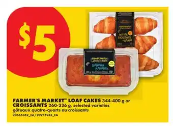 No Frills FARMER'S MARKET LOAF CAKES, 344-400 g or CROISSANTS, 260-336 g offer
