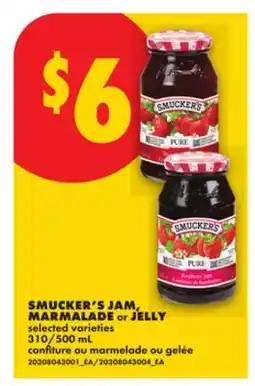 No Frills SMUCKER'S JAM, MARMALADE or JELLY, 310/500 mL offer
